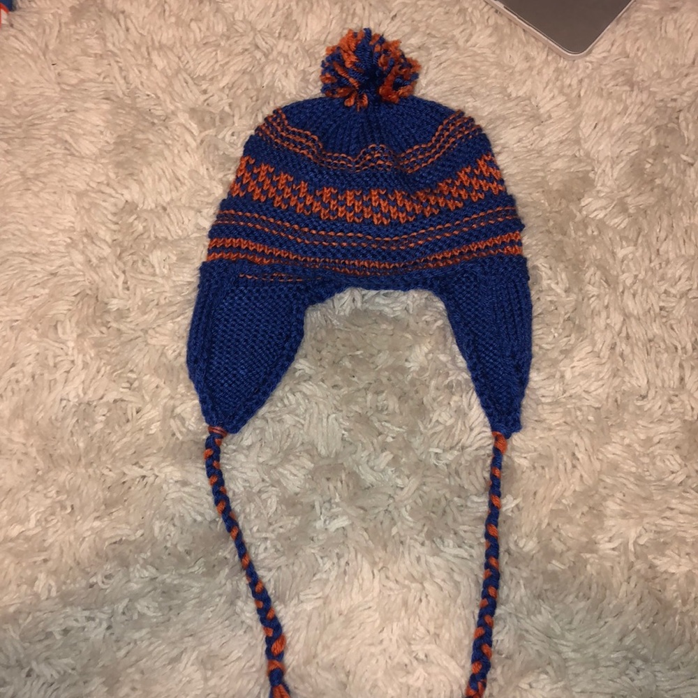 Blue & Orange Crochet Hat